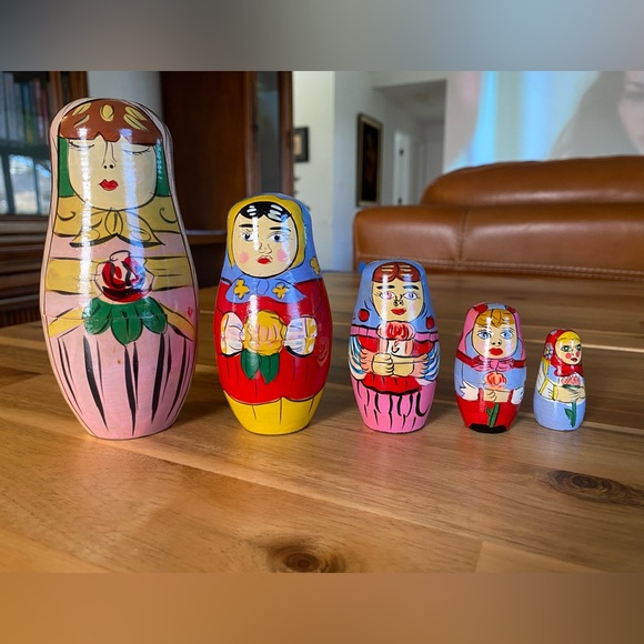 Other - Russian Nesting Dolls Hand Painted- 5 pieces